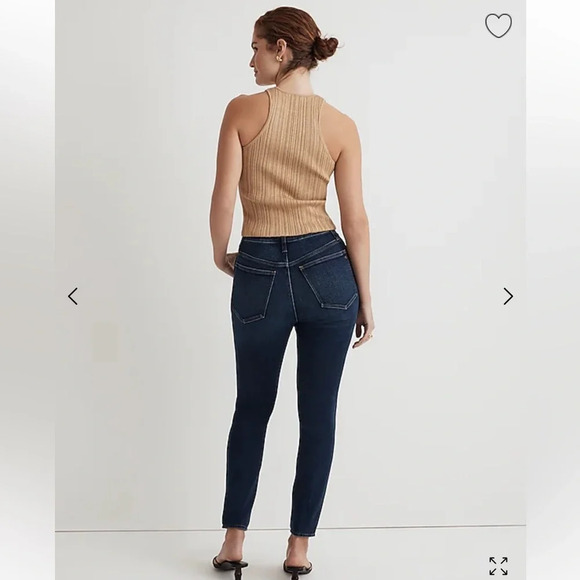 MADEWELL Curvy High Rise Skinny Dark Wash Denim Jeans Petite - Picture 7 of 9